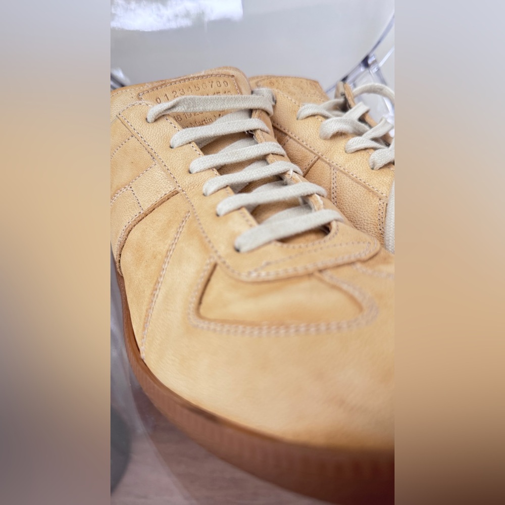 Maison Margiela leather suede GAT sneakers quiet luxury wheat color - Picture 4 of 11